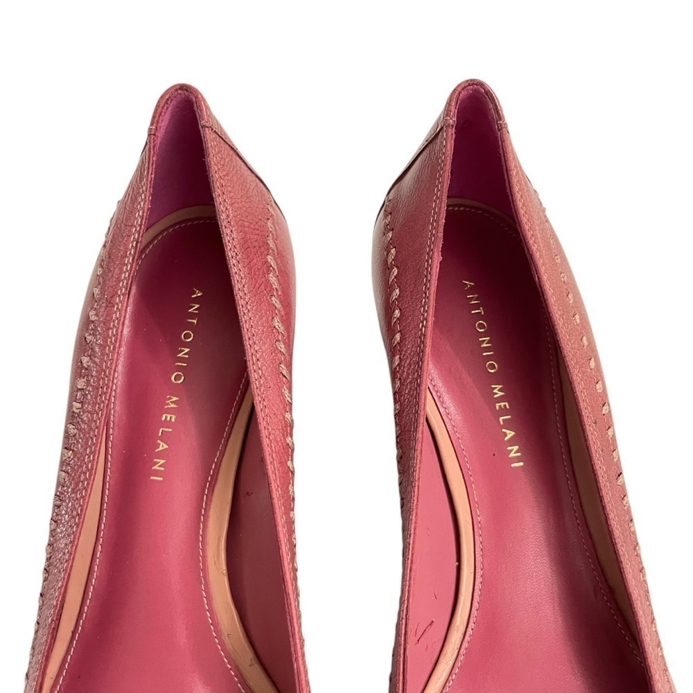 Antonio Melani Shoes Margherit 001 Dusty Rose Pink Leather With Bow Low Heels 9M - Picture 9 of 15